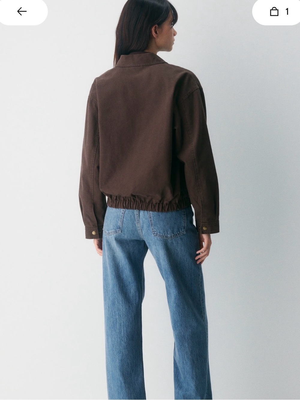 ARITZIA TNA Brown Zip-Front Bomber Jacket - Picture 7 of 7